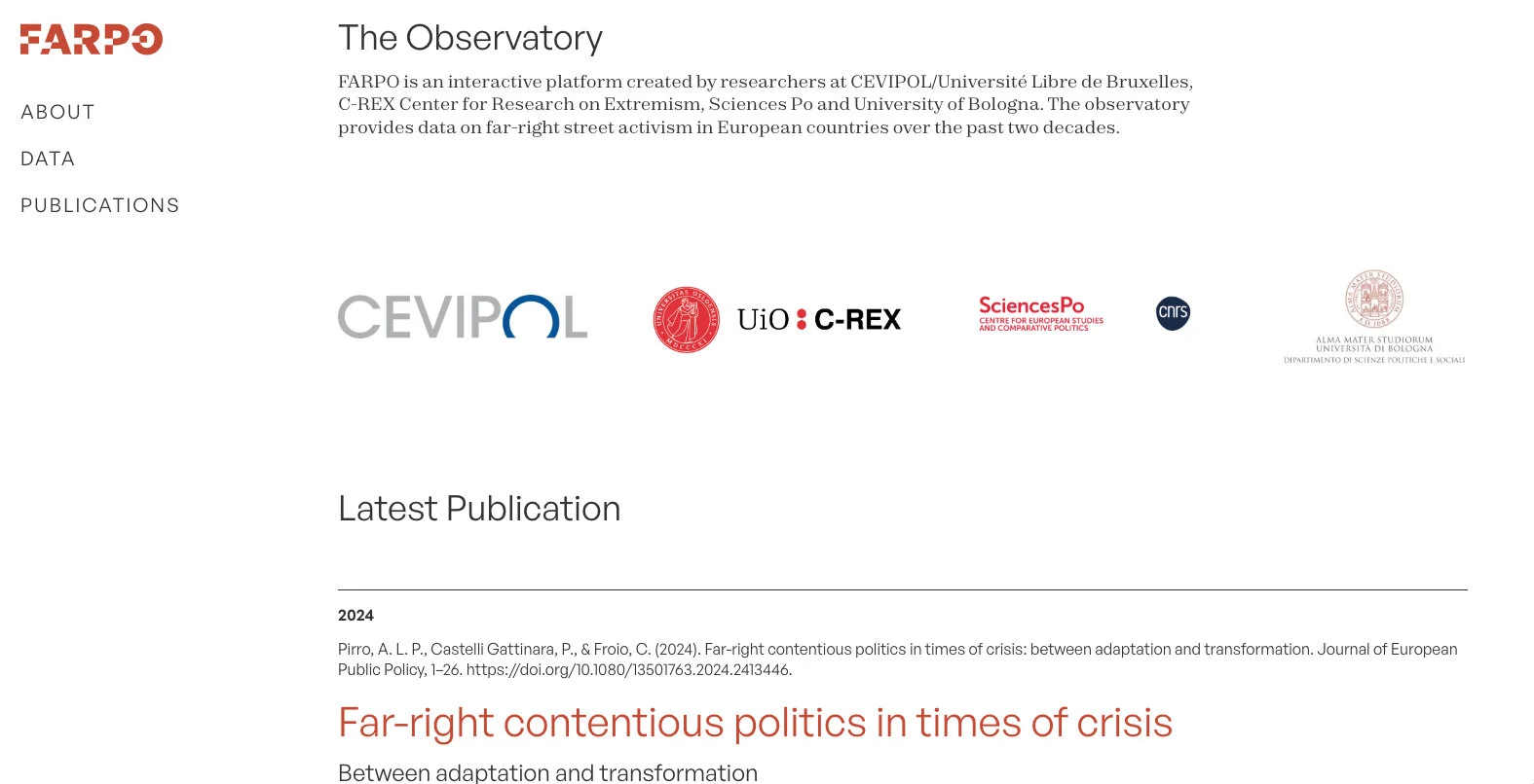 farpo - far right protest observatory - ux-ui - universities